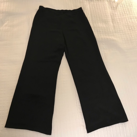 Ralph Lauren Wide Leg Black Silk Pant sz 14 - Picture 2 of 3